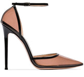 Black Two-Toned Transparent Patent Pumps - FashionByTeresa